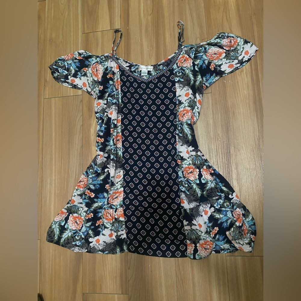 Band of Gypsies Navy and Orange Patterned Dress